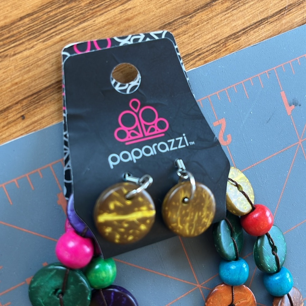 Paparazzi Long Colorful Beaded Necklace w earrings NIP 3/15 - Picture 12 of 16